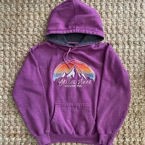 Prairie Mountain Heather Purple Yellowstone National Park Hoodie Size Small